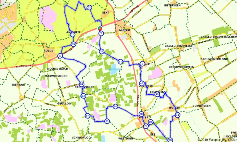 Route in Drenthe
