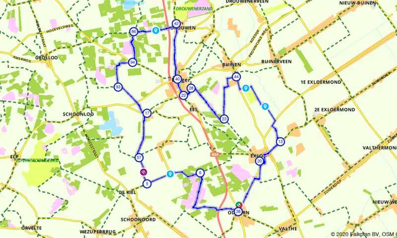 Route in Drenthe