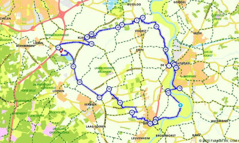 Route in Gelderland