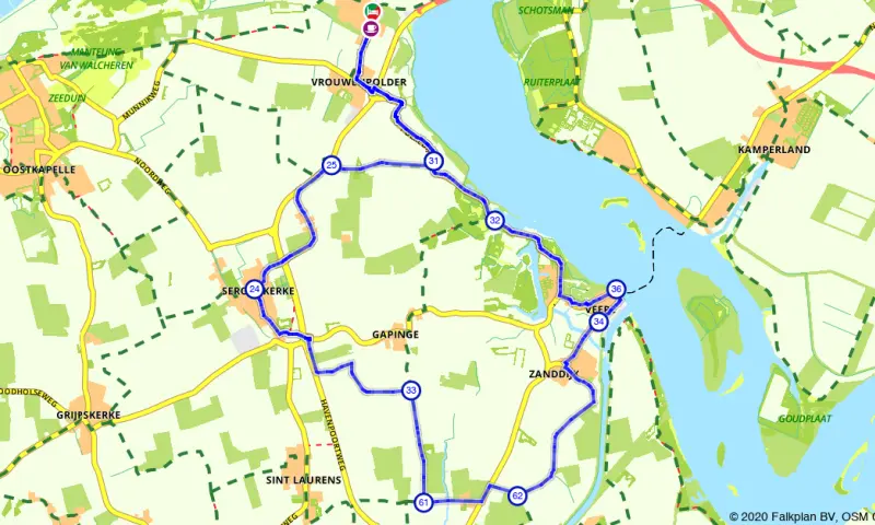 Route in Zeeland