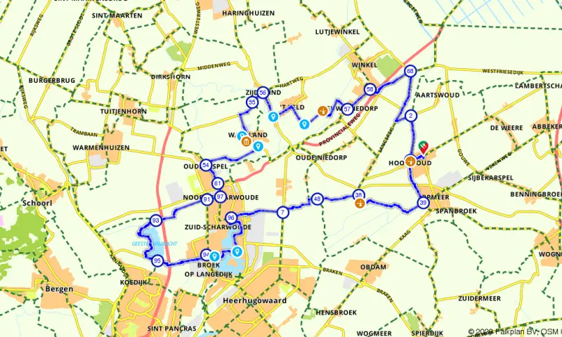 Route in Noord-Holland