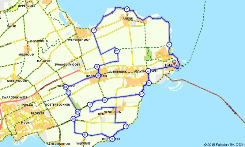 Route in Noord-Holland