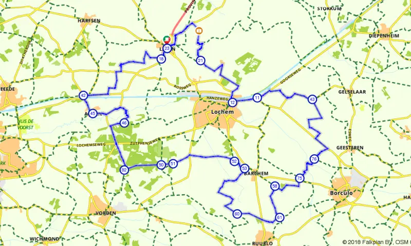 Route in Gelderland