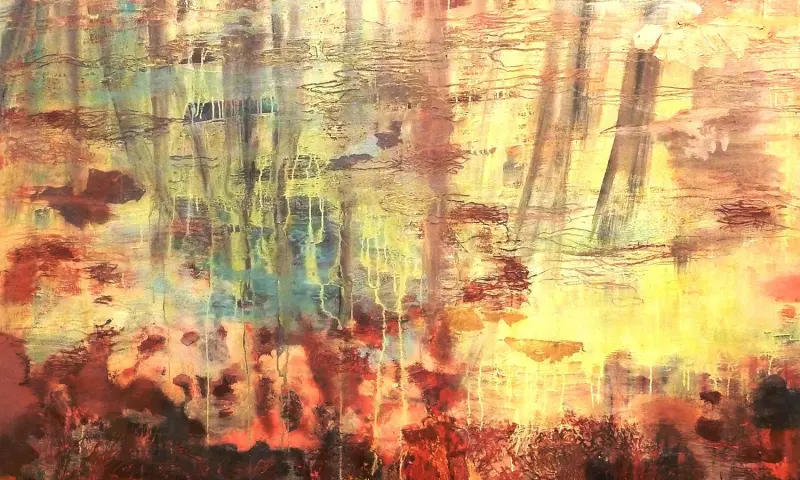 wandkleed met waterland als thema