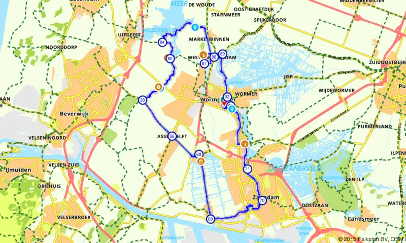Route in Noord-Holland