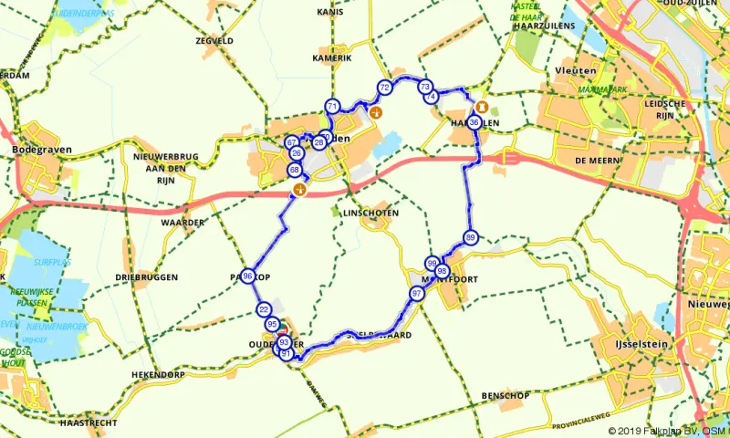 Route in Utrecht
