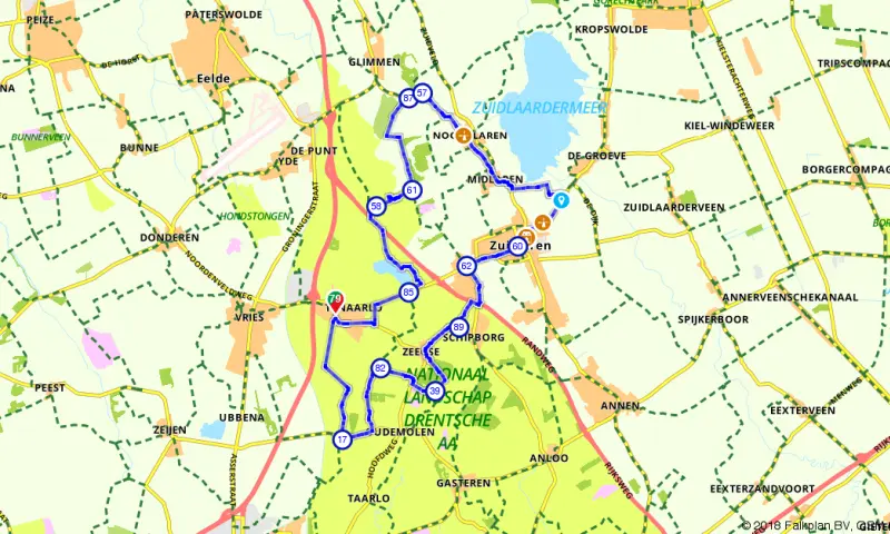 Route in Drenthe