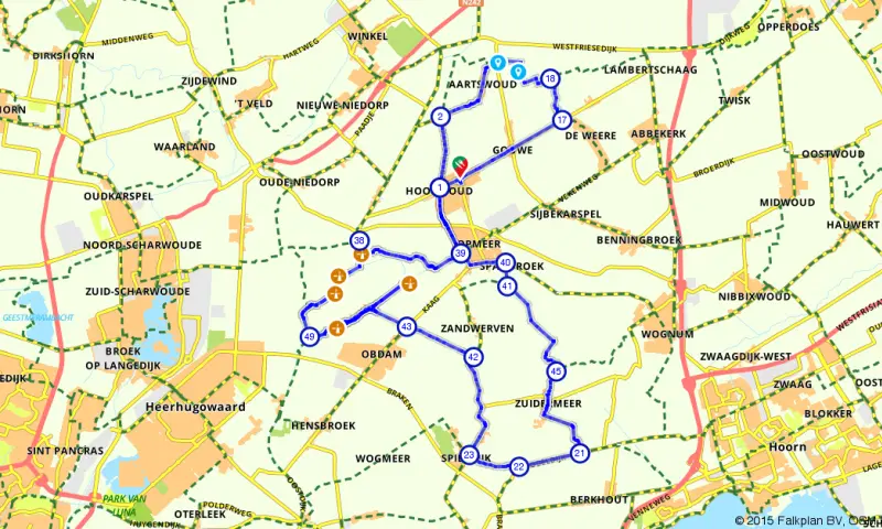 Route in Noord-Holland