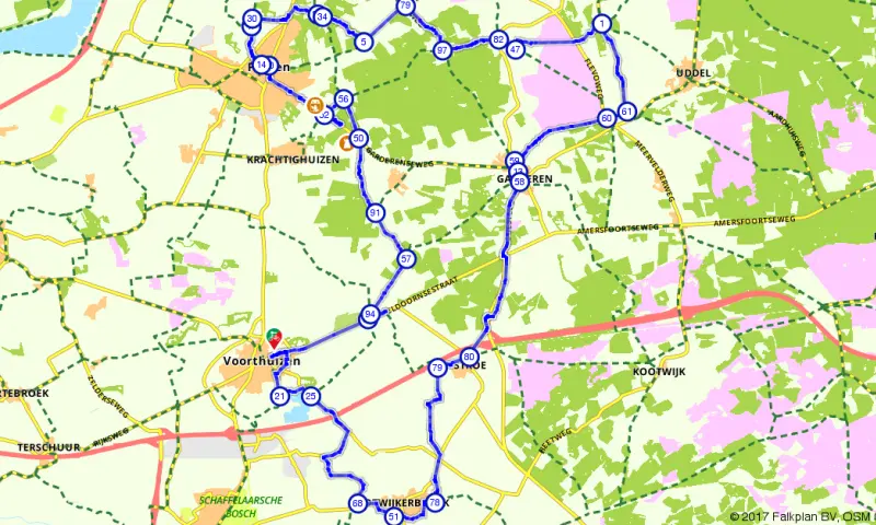 Route in Gelderland
