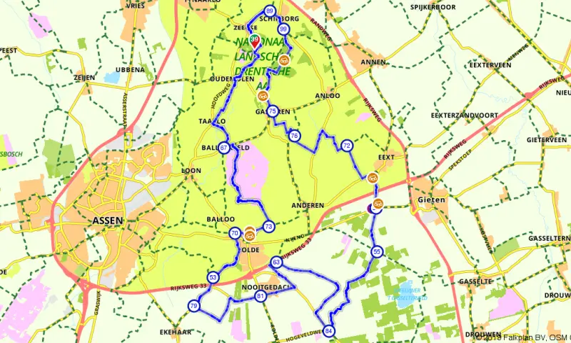 Route in Drenthe