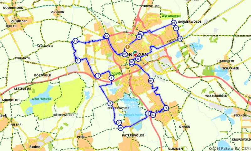 Route in Groningen