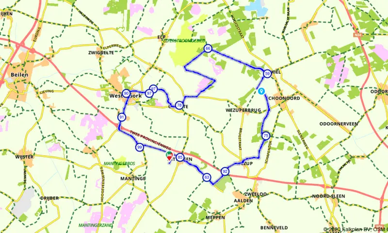 Route in Drenthe