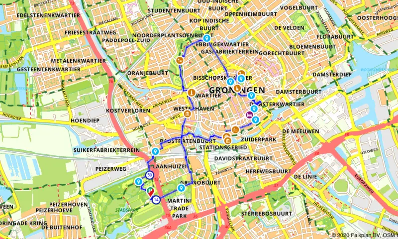 Route in Groningen