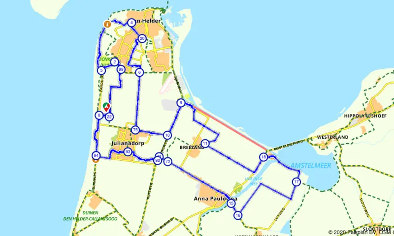 Route in Noord-Holland
