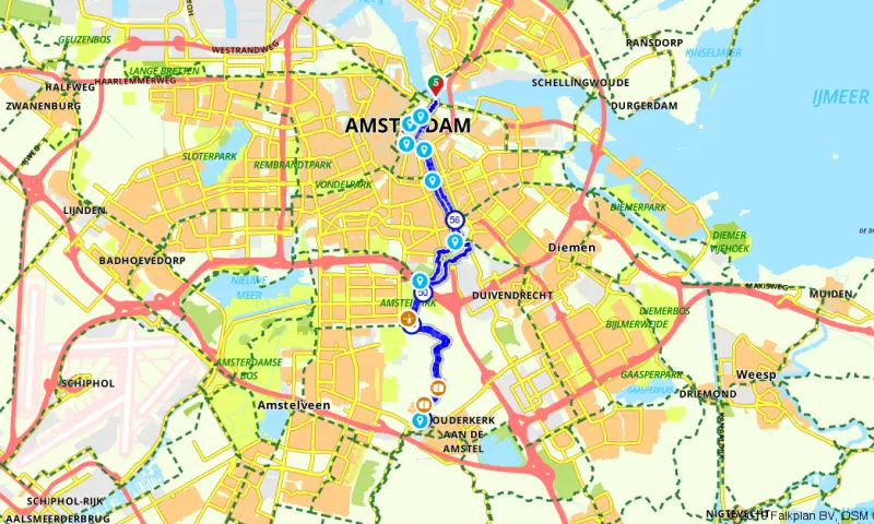 Route in Noord-Holland