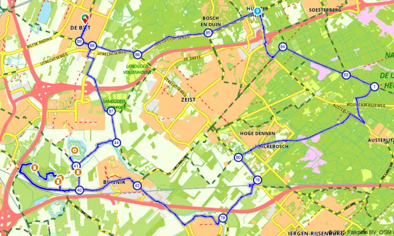 Route in Utrecht