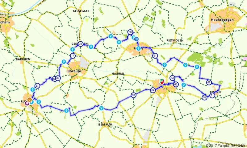 Route in Gelderland