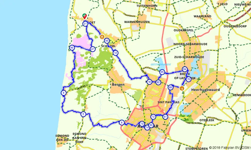 Route in Noord-Holland