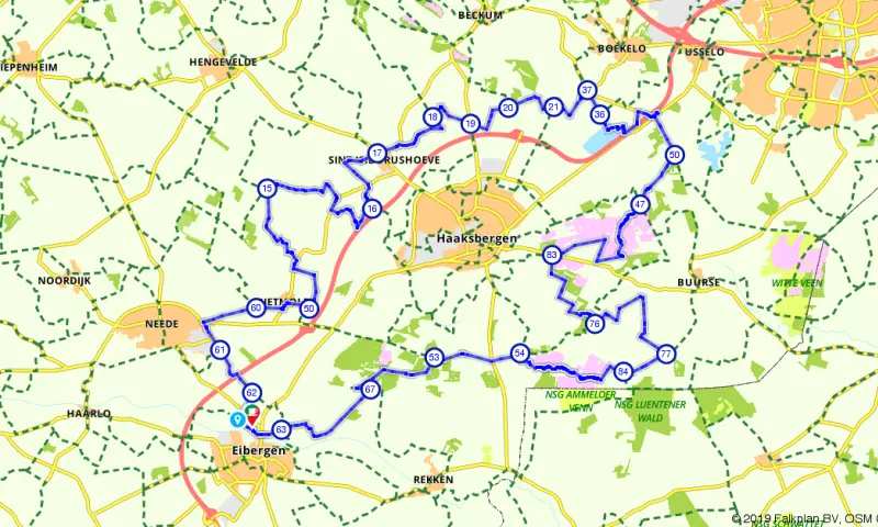 Route in Gelderland