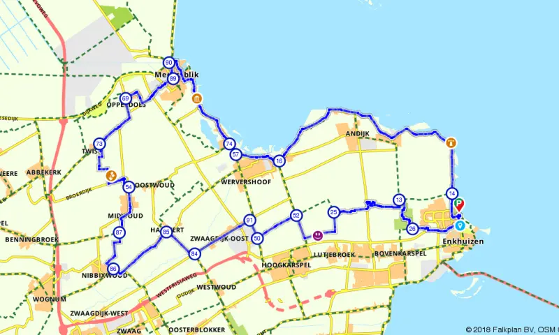 Route in Noord-Holland