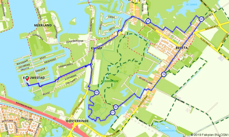 Route in Groningen
