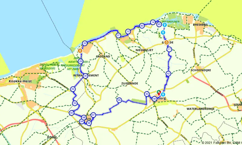 Route in Zeeland