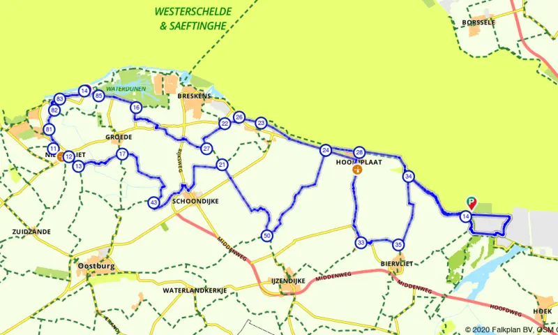 Route in Zeeland