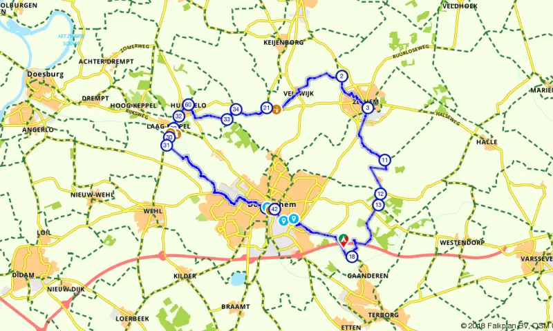 Route in Gelderland
