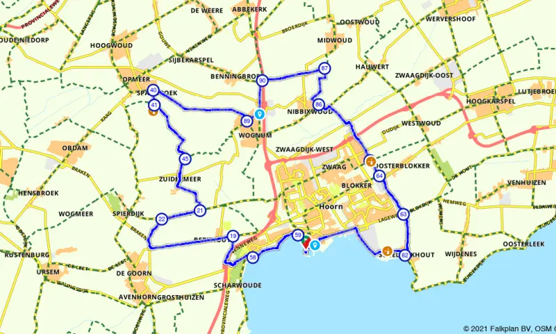 Route in Noord-Holland