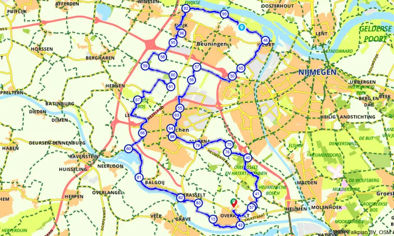 Route in Gelderland