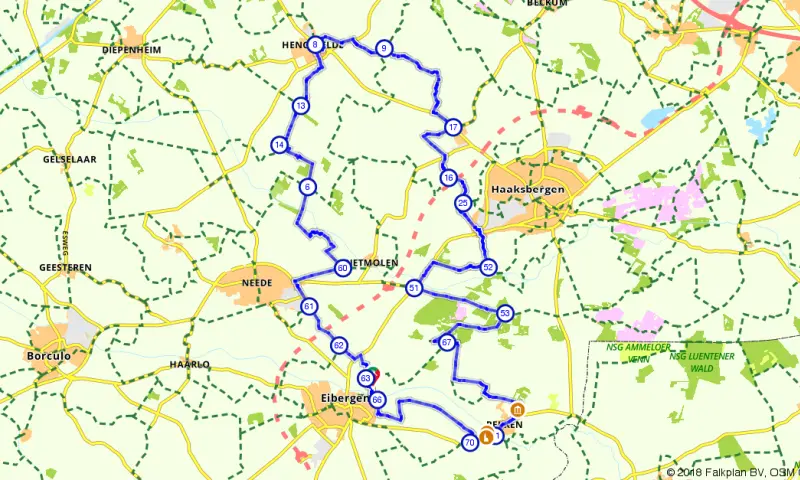 Route in Gelderland