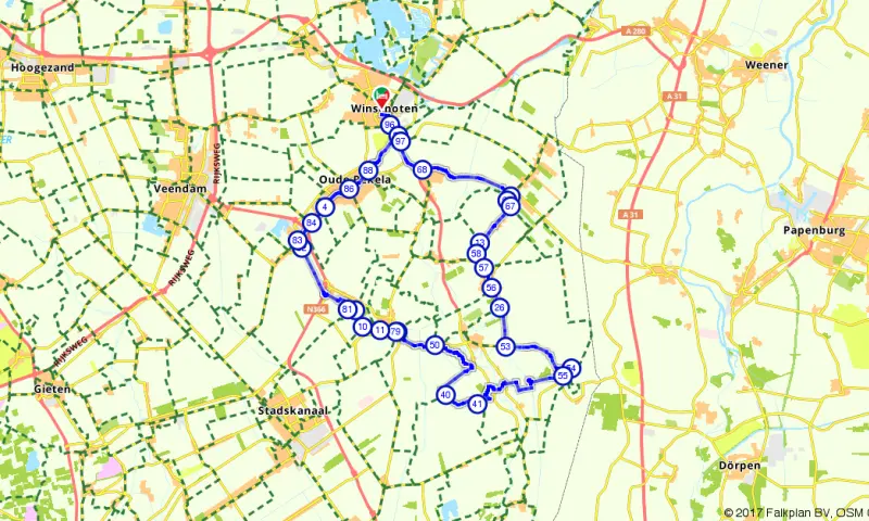 Route in Groningen