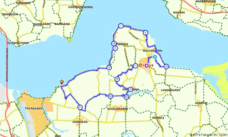 Route in Zeeland