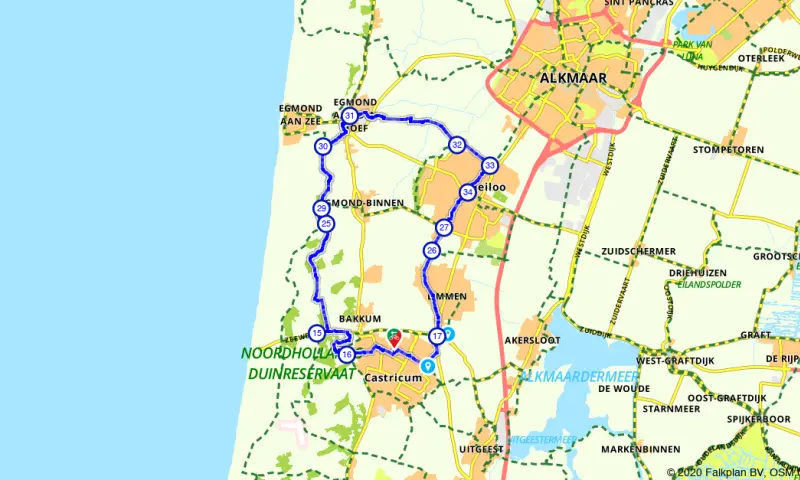 Route in Noord-Holland