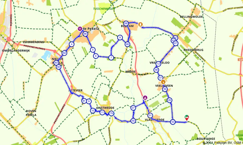 Route in Groningen
