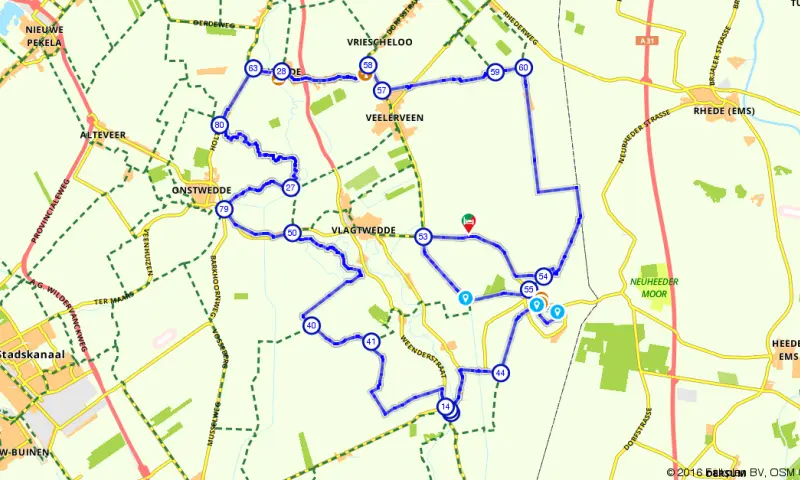 Route in Groningen