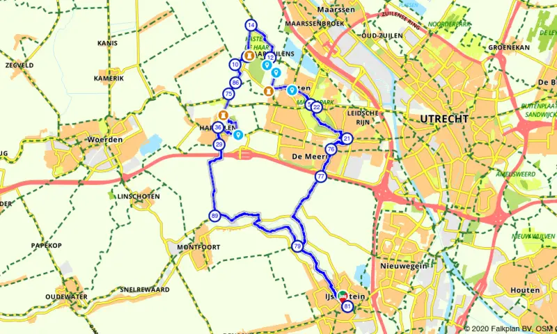 Route in Utrecht