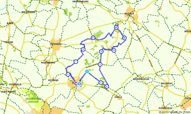 Route in Gelderland