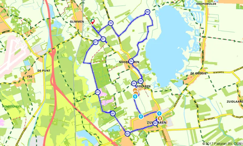 Route in Groningen