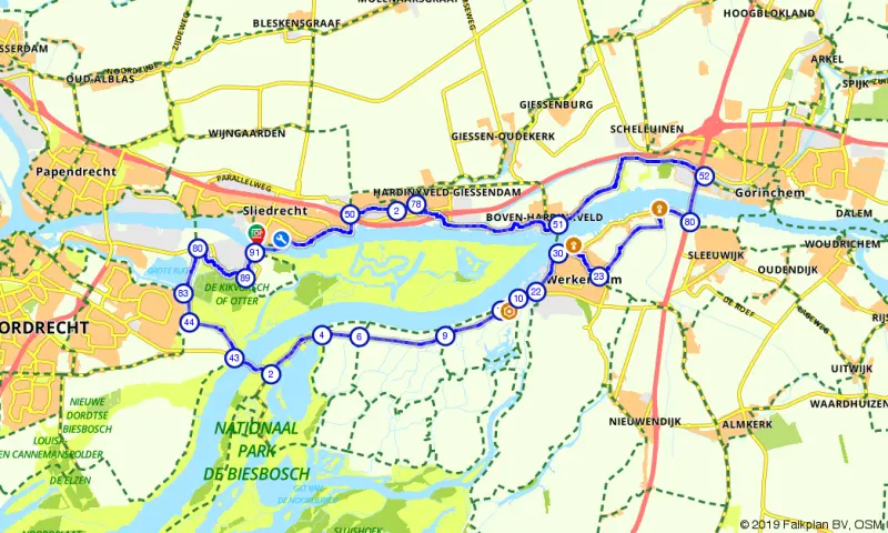 Fietsroute De Biesbosch