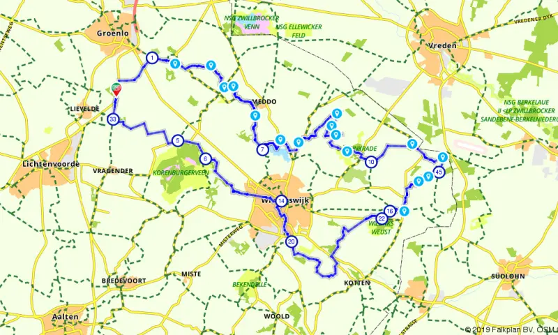 Route in Gelderland