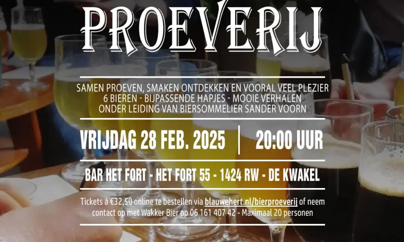 Poster bierproeverij 14 maart 2025