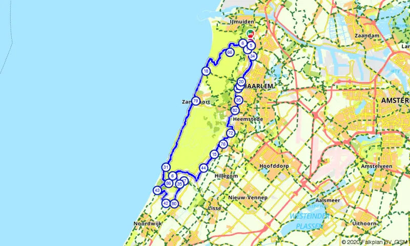 Route in Noord-Holland