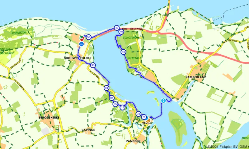 Route in Zeeland