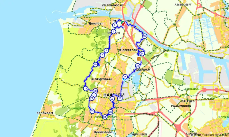 Route in Noord-Holland