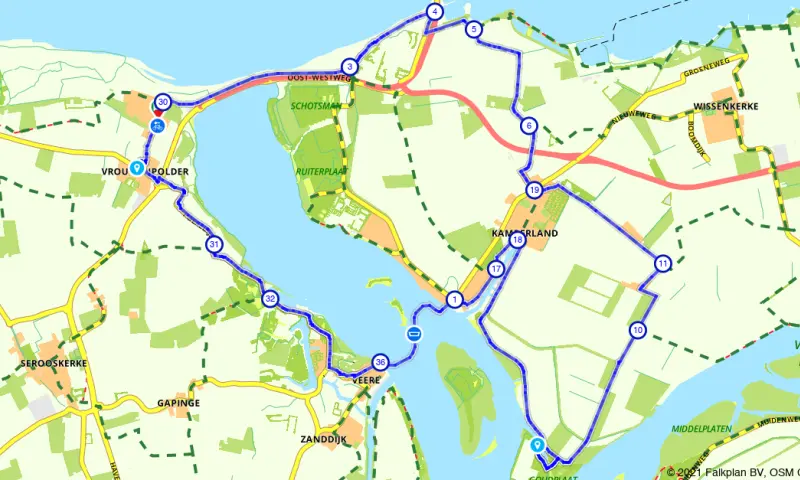 Route in Zeeland