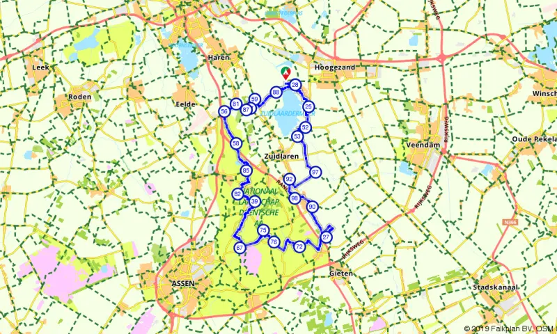 Route in Groningen