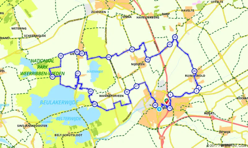 Route in Drenthe