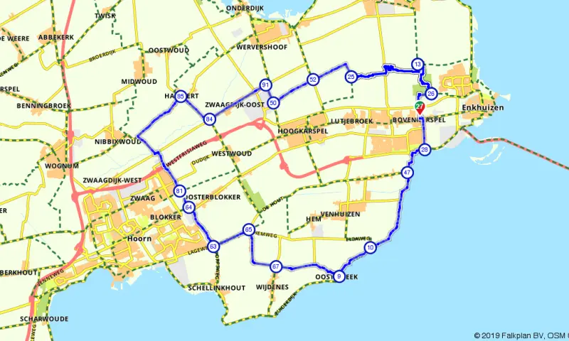 Route in Noord-Holland