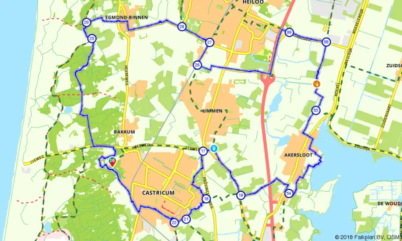 Route in Noord-Holland
